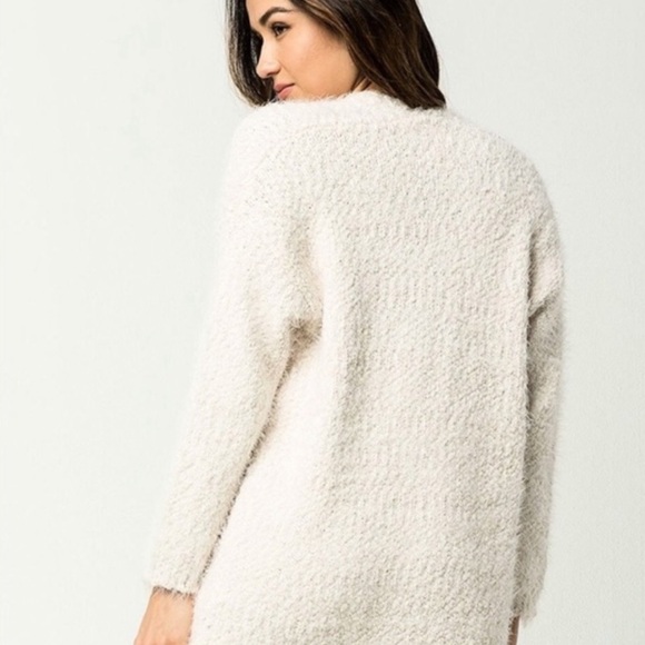 Rip Curl Snow Drify Fuzzy Boucle Cardigan Sweater Open Teddy Knit Size Small - Picture 4 of 12